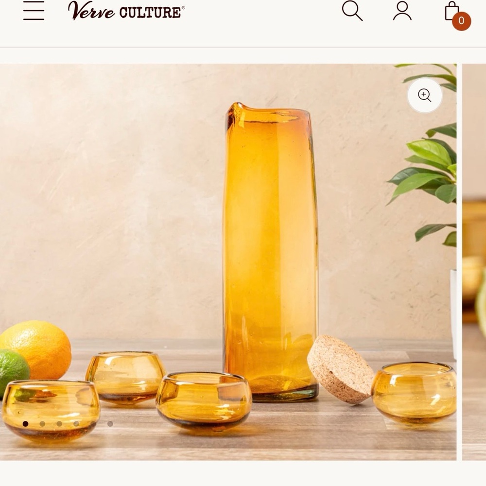 NIB Infuse Tequila and Mezcal hand blown tasting set.  One carafe, four cups.